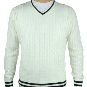 V Neck Cable Sweater